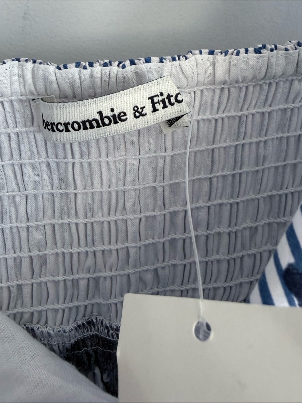 Abercrombie & Fitch Sweetheart Babydoll Maxi Dress Blue Floral Stripe NWT M P - Picture 10 of 16